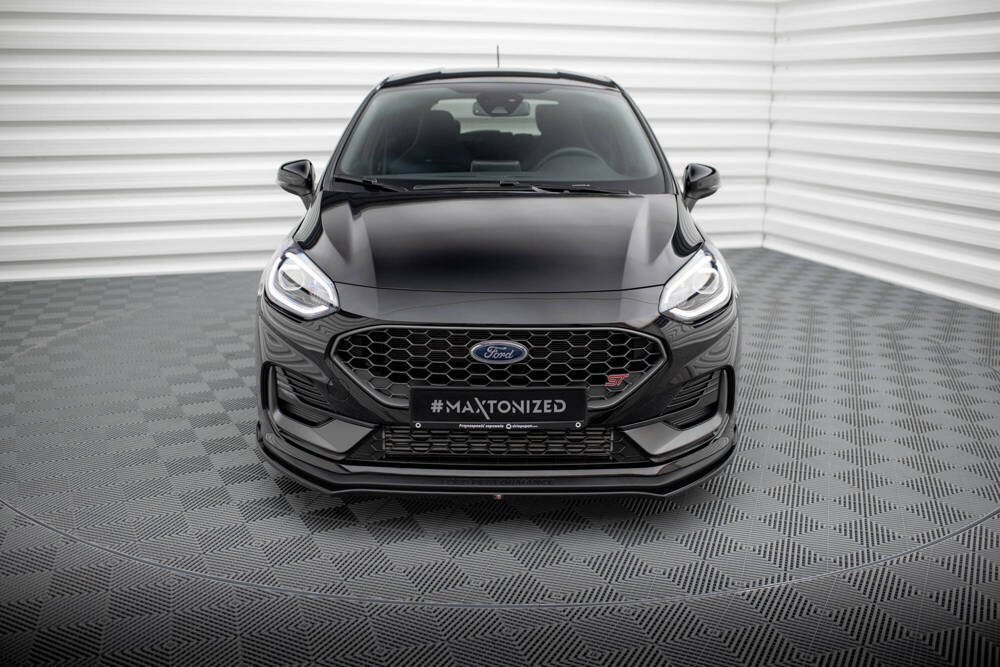 Voorspoiler V.1 Ford Fiesta ST / ST Line Mk8 FL Maxton Glans Zwart