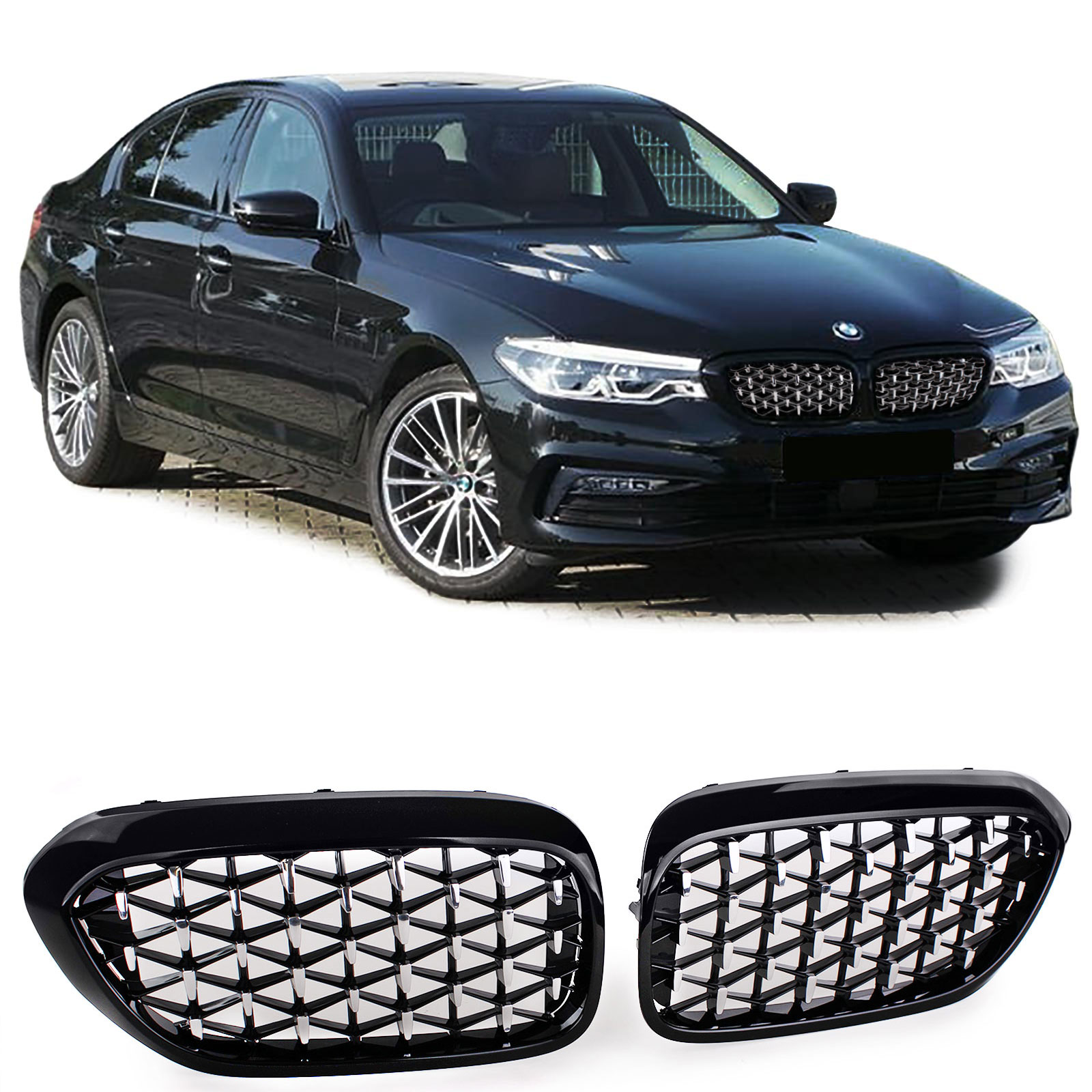 Grill BMW G30/G38 Exclusive Glossy black chroom 17- ...