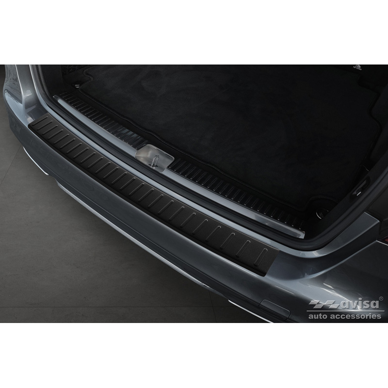 Matzwart RVS Achterbumperprotector  Mercedes C-Klasse W205 Kombi 2014-2021 'Ribs'
