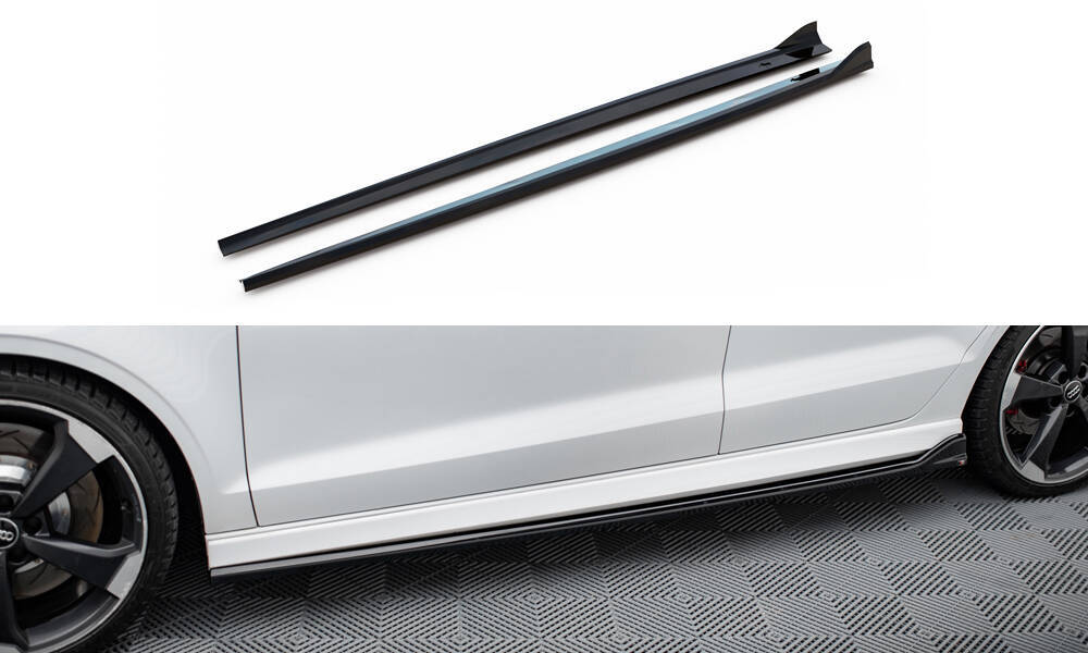 Zijskirts Diffusers Audi RS3 8V FL Sedan Glanzend Zwart V.3