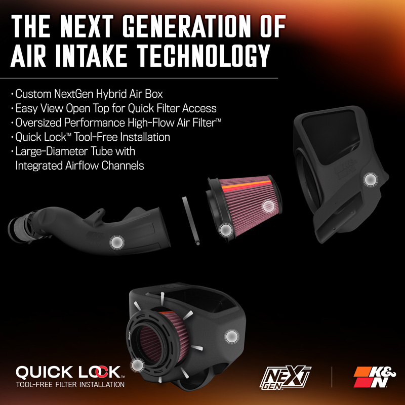 K&N NextGen Cold Air intake  Jeep Grand Cherokee 2016-2022 & Dodge Durango 2016- 3.6L V6 (50-1572)
