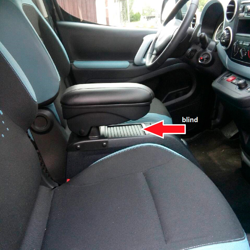 Armsteun Slider kunstleder  Peugeot Partner 2008- / Citroen Berlingo 2008- (incl. auto's met middenconsole)