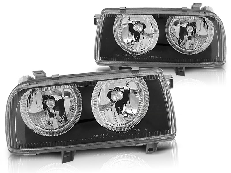 Koplampen VW Vento 92-98 Angel Eyes zwart