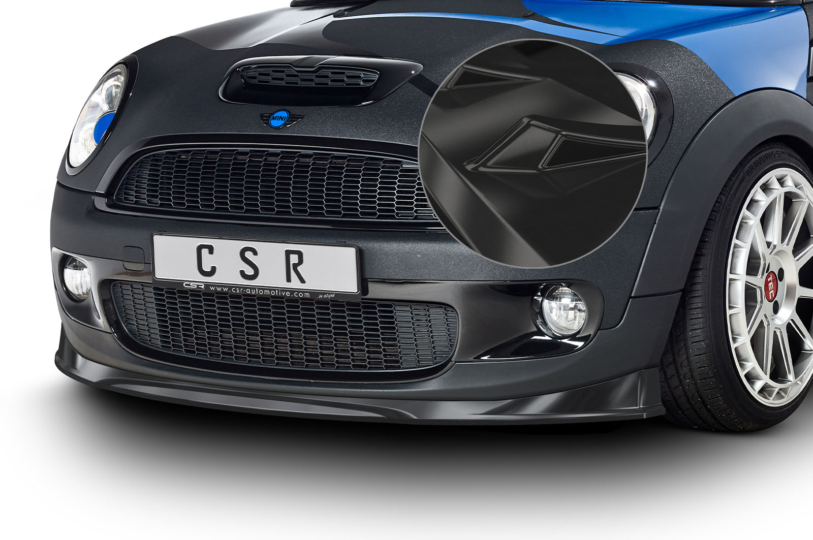 Voorspoiler Mini Cooper Coupe JCW (R58/R59) CSR Glans zwart