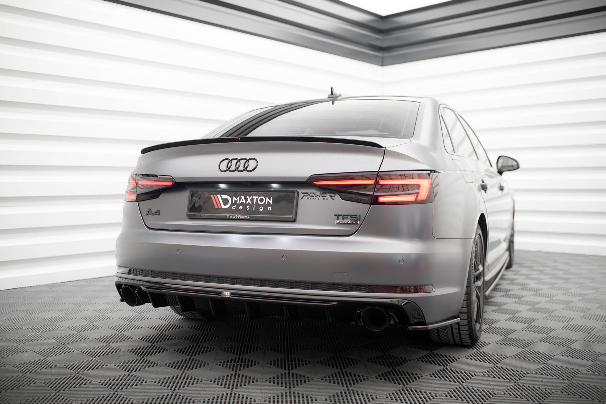 Achterzij Spoilers Audi A4 S-line B9 Maxton Glanzend zwart
