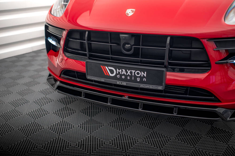 Voorspoiler V.2 Porsche Macan MK1 FL Maxton Glans Zwart