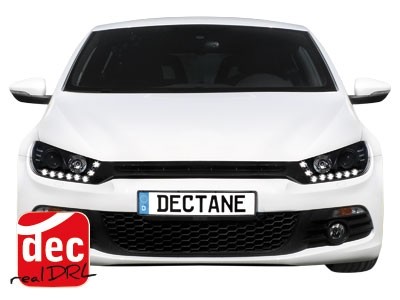 Koplampen VW Scirocco lll 08-14 Devil Eyes real DRL LED Zwart
