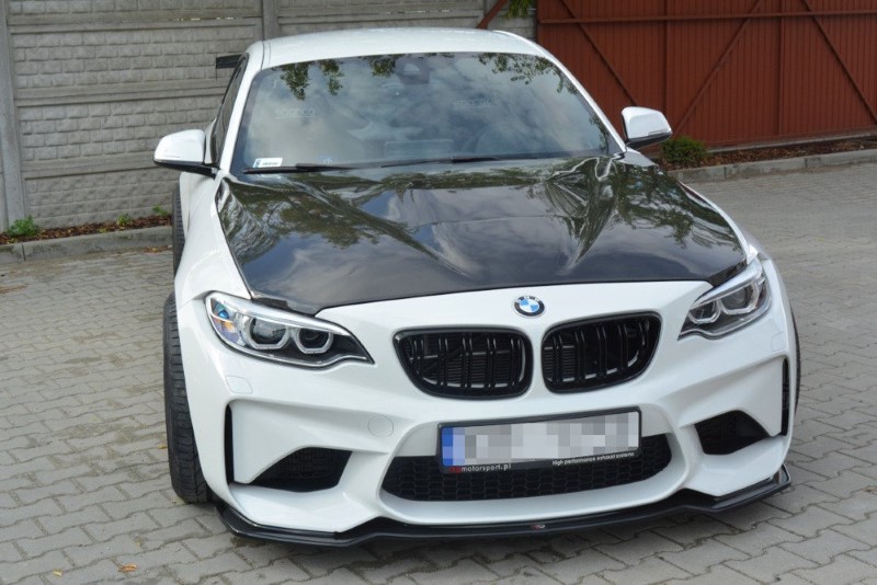 Voorspoiler V.1 BMW M2 F87 Maxton Glans Zwart
