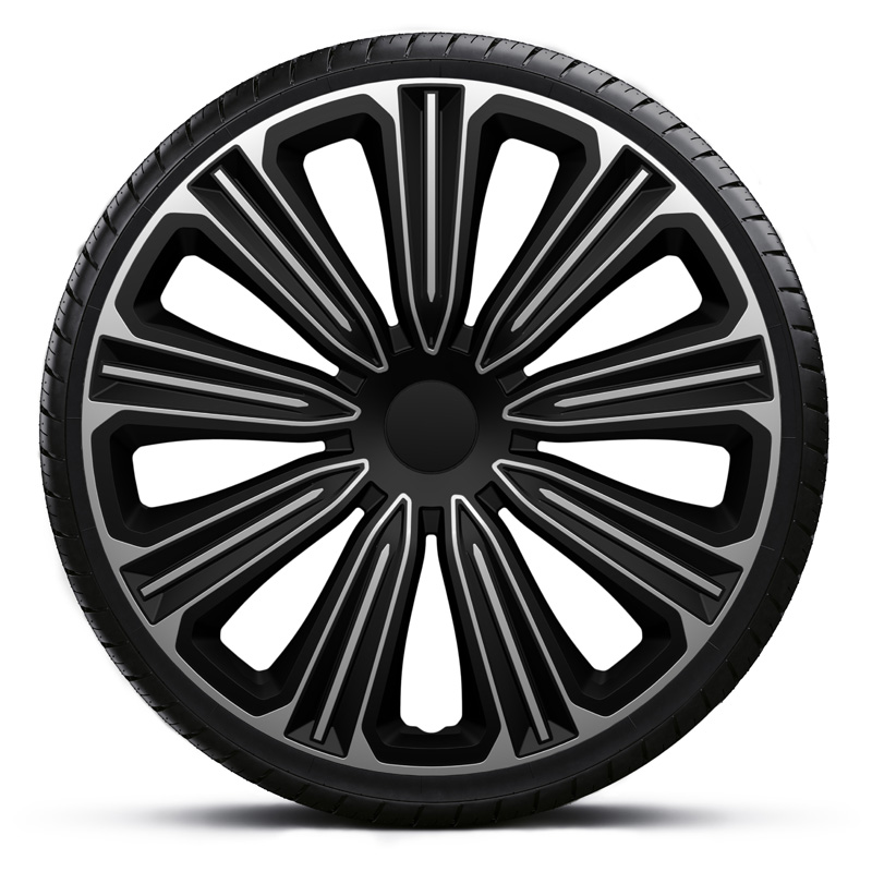 4-Delige J-Tec Wieldoppenset Rosso 16-inch zilver/zwart