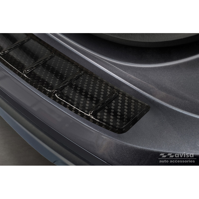 Echt 3D Carbon Achterbumperprotector  Volkswagen Taigo 2021- 'Ribs'