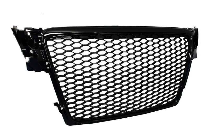 Grill Audi A4 B8 (2007-2012) RS Design Piano Black Embleemloos
