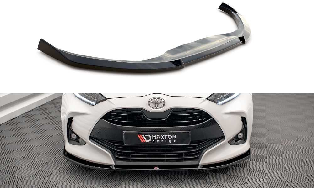Voorspoiler V.3 Toyota Yaris MK4 Maxton Glans Zwart