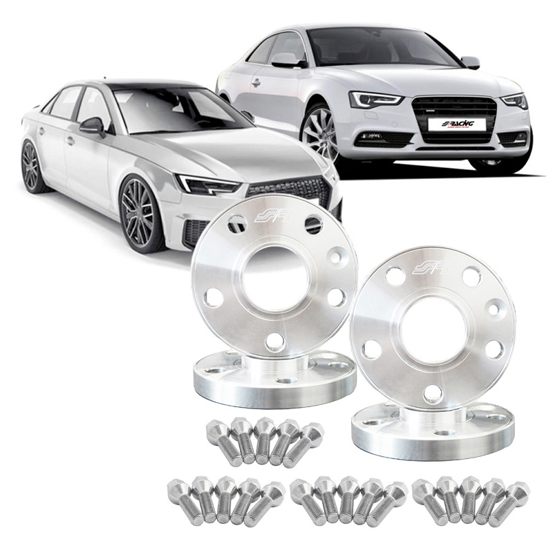 Simoni Racing Aluminium Spoorverbreder Set - 2x15mm(VA) - 2x18mm(AA) (Naaf 66,6mm) inclusief wielbouten -  Audi diversen