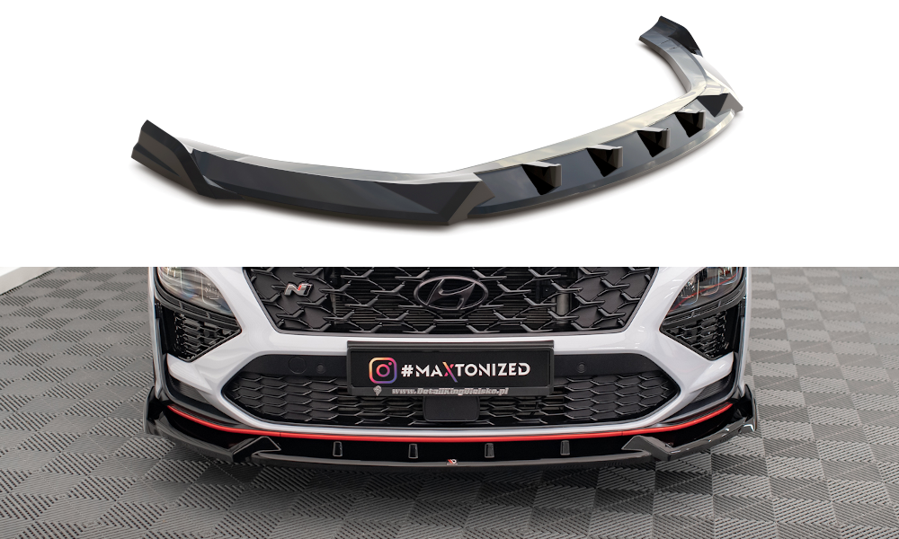 Voorspoiler V.1 Hyundai Kona N Maxton Glans Zwart