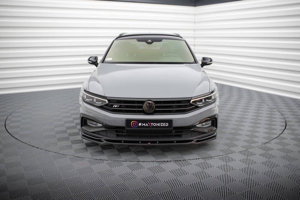 Voorspoiler V.2 Volkswagen Passat R-Line B8 FL Glans Zwart Maxton