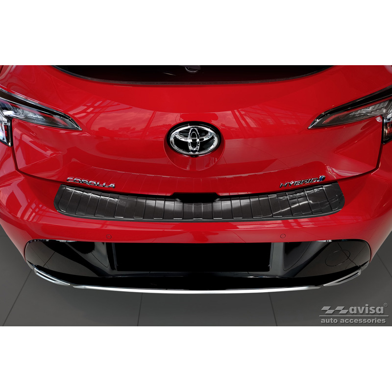 Zwart RVS Achterbumperprotector  Toyota Corolla XII HB 2019- (incl. GR-Sport) 'Ribs'