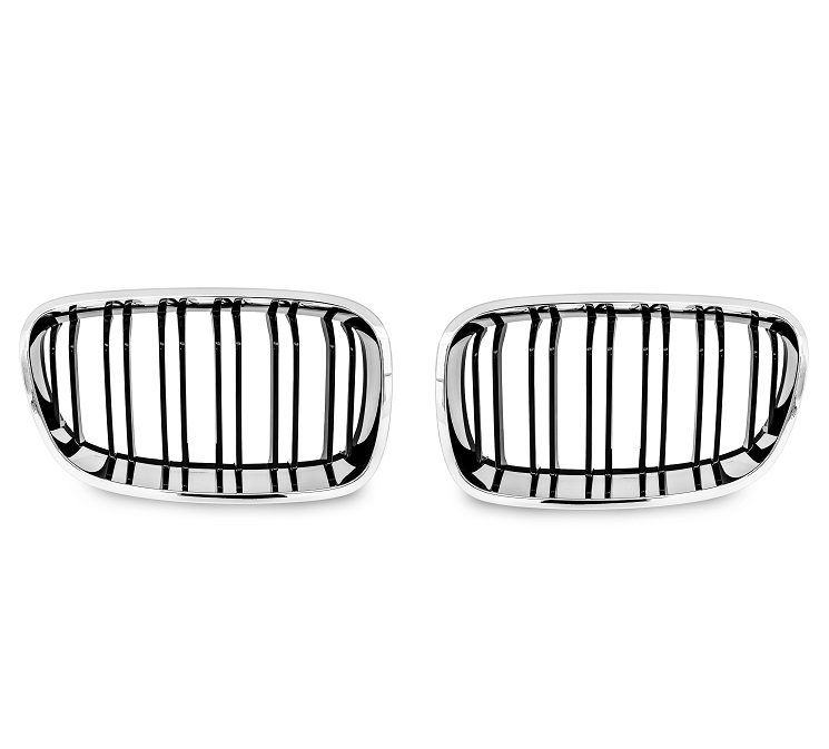 Grill Nieren BMW F20/F21 11-15 Glans Zwart/Chroom Dubbel Spaak