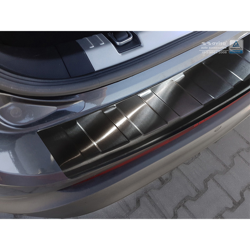 Zwart RVS Achterbumperprotector  Ford Edge II 2014-2018 'Ribs'