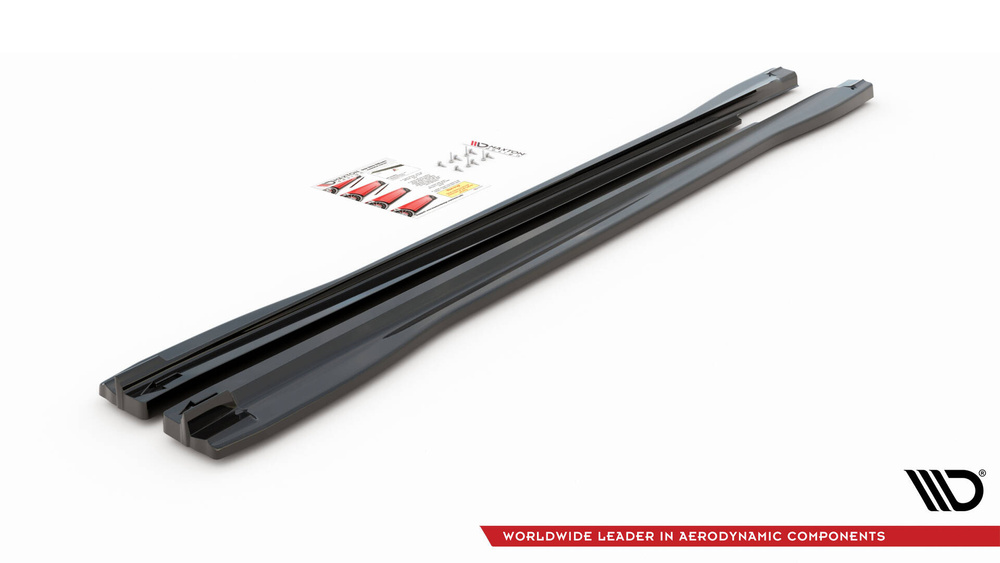 Zijskirts AUDI RSQ3 & Q3 S-Line Maxton Glans Zwart