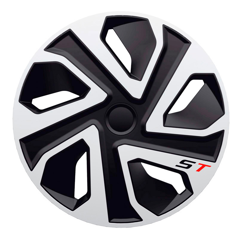 4-Delige J-Tec Wieldoppenset ST 18-inch zilver/zwart