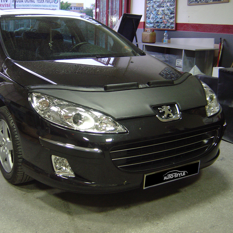 Motorkapsteenslaghoes  Peugeot 407 2004-2008 zwart