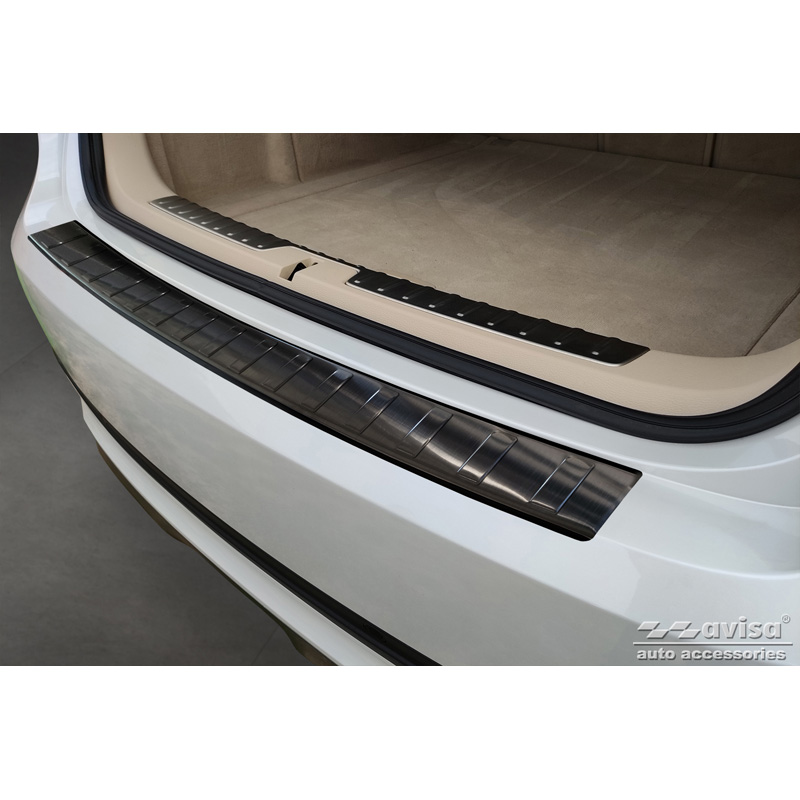 Zwart RVS Achterbumperprotector  BMW X6 F16 2014-2019 'Ribs' excl. M-Pakket
