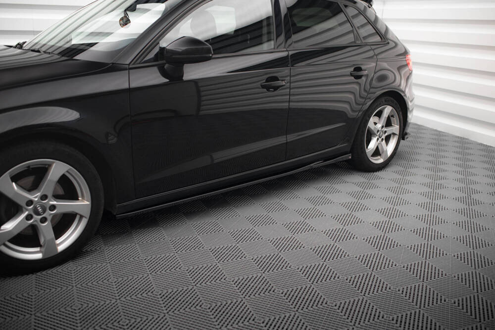 Zijskirts Audi A3 8V Sportback FL 16-20 Maxton Glans Zwart