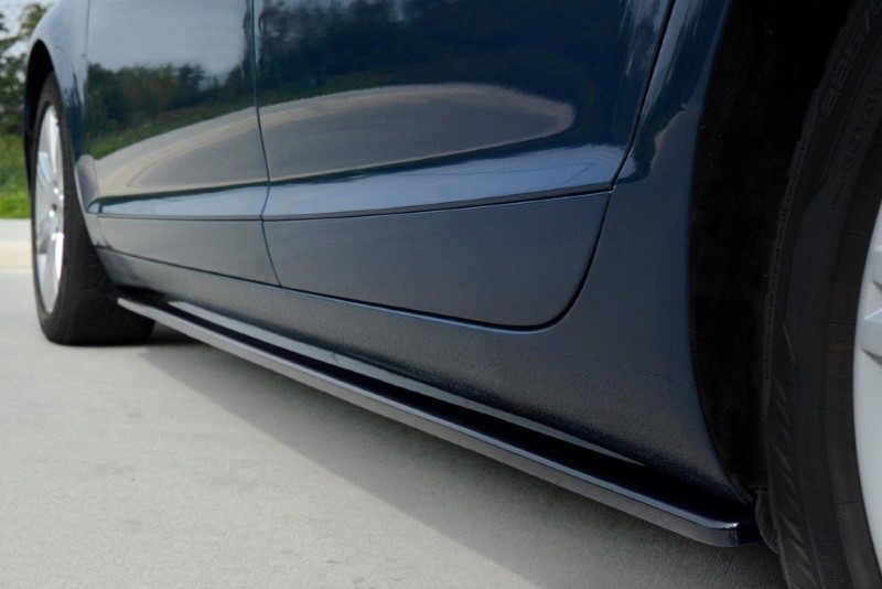 Zijskirts Diffusers Audi A6 S-Line C6 / C6 FL Glanzend Zwart