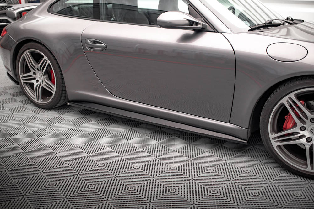 Zijskirts Porsche 911 Carrera 997 Facelift 2009 - 2011 Maxton Glans Zwart