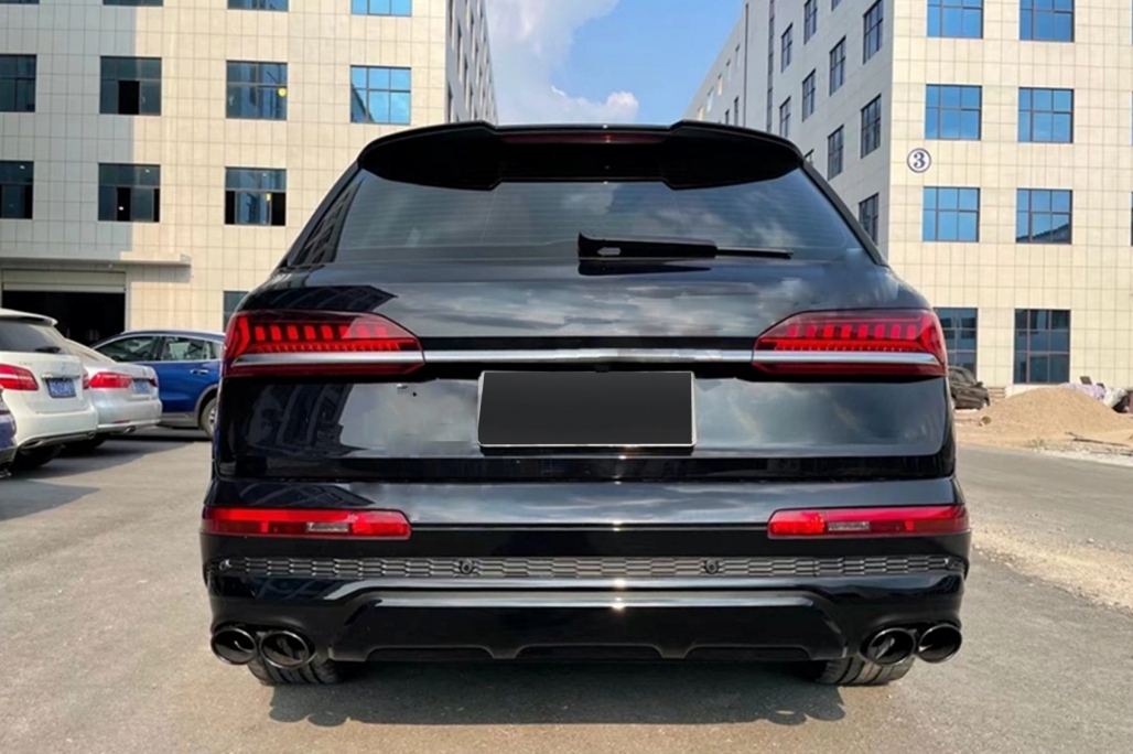 Diffuser Audi Q7 SUV 4M Facelift (2020-up) SQ7 Design Zwart / Chroom