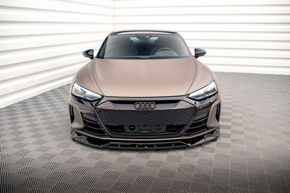 Voorspoiler V.2 Audi E-Tron GT & RS GT Maxton Glans Zwart