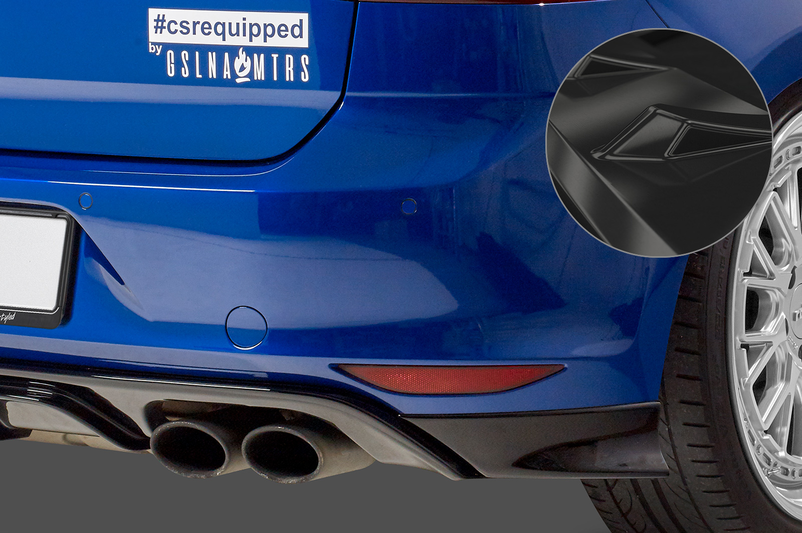 Achterbumper Diffusors VW Golf R VII Glans zwart