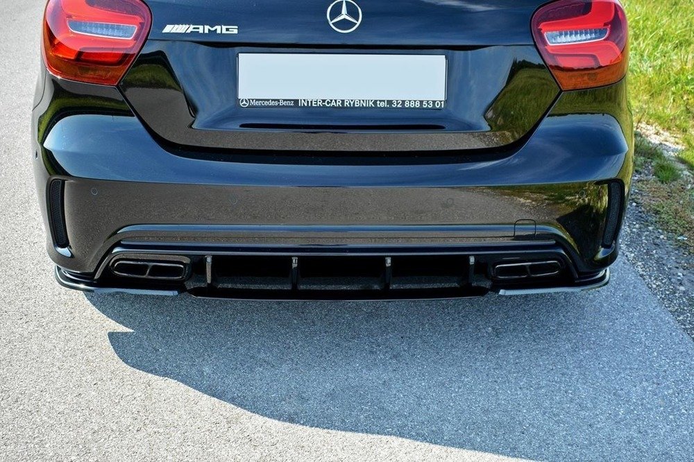 Diffusor Hoeken Mercedes W176 A45 AMG Facelift Glans Zwart