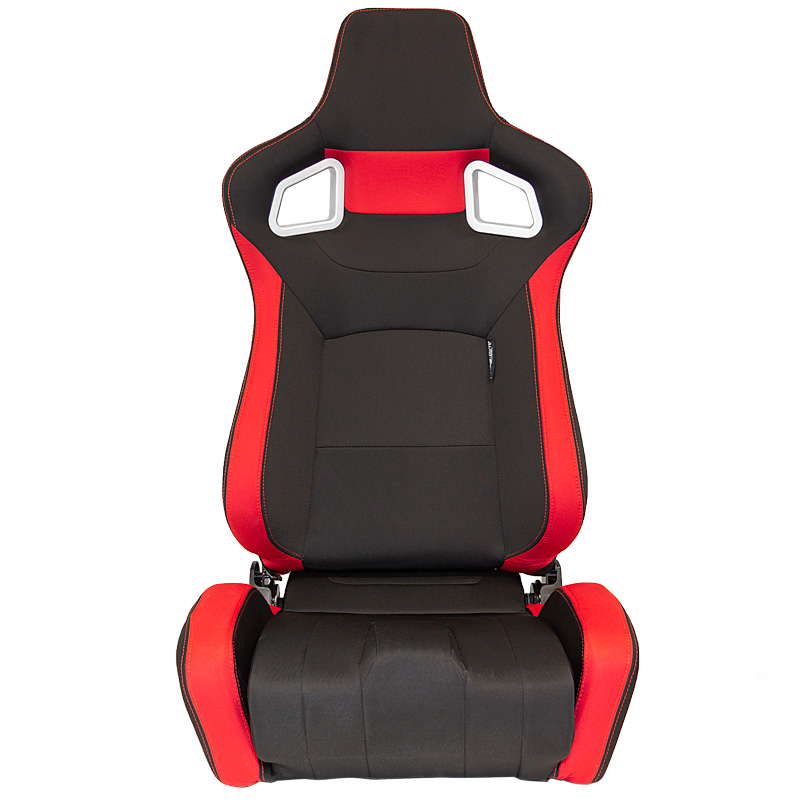 Sportstoel 'RS6-II' - Zwart/Rood Stof - Dubbelzijdig verstelbare rugleuning - incl. sledes