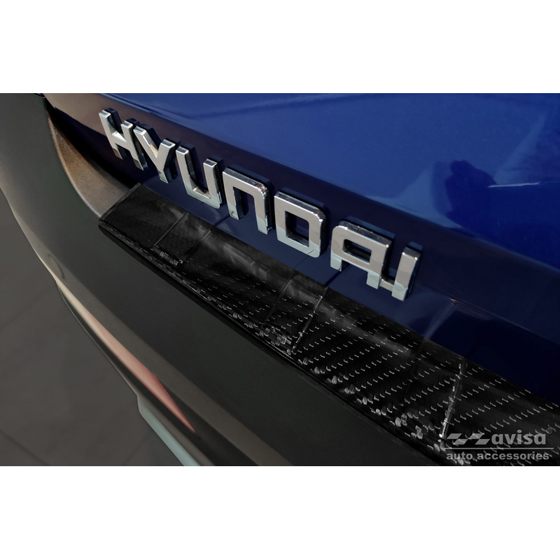 Echt 3D Carbon Achterbumperprotector  Hyundai Bayon 2021- 'Ribs'