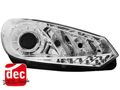 Koplampen VW Golf VI Dagrijverlichting Tube LED Chroom