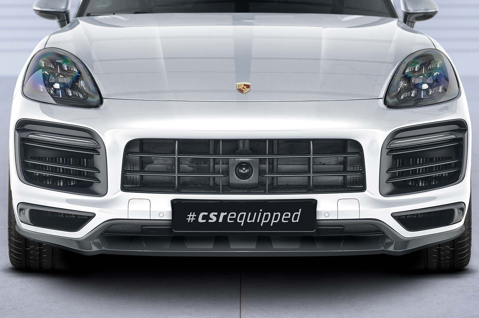 Voorspoiler Porsche Cayenne P0536/9YA CSR Glans Zwart