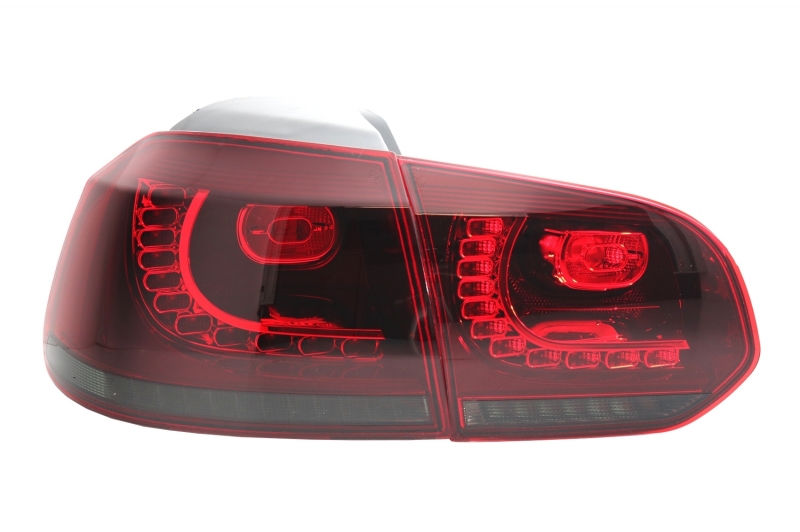 Achterlichten led VW Golf VI 10/08- R-look Dynamic LED Donker Rood/Smoke