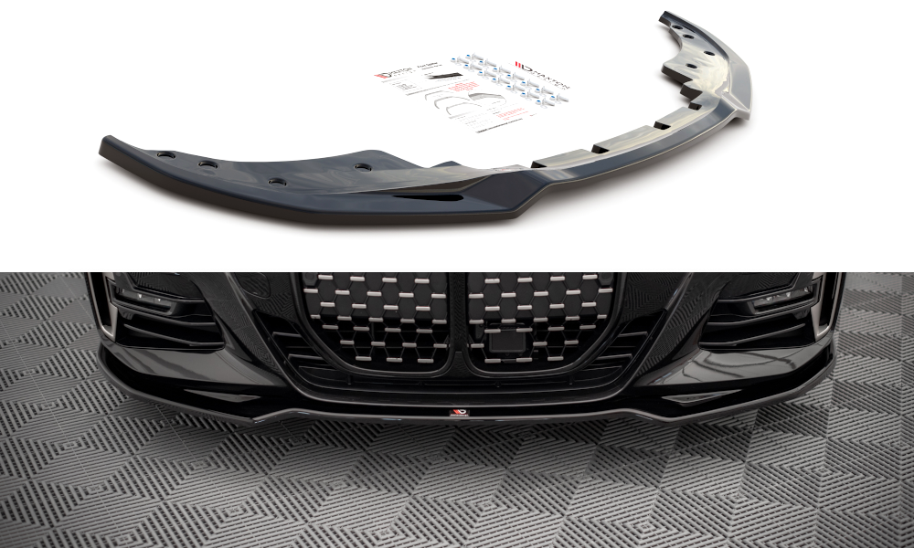 Voorspoiler V.3 BMW 4-Serie G22 M-Pakket Maxton Glans Zwart