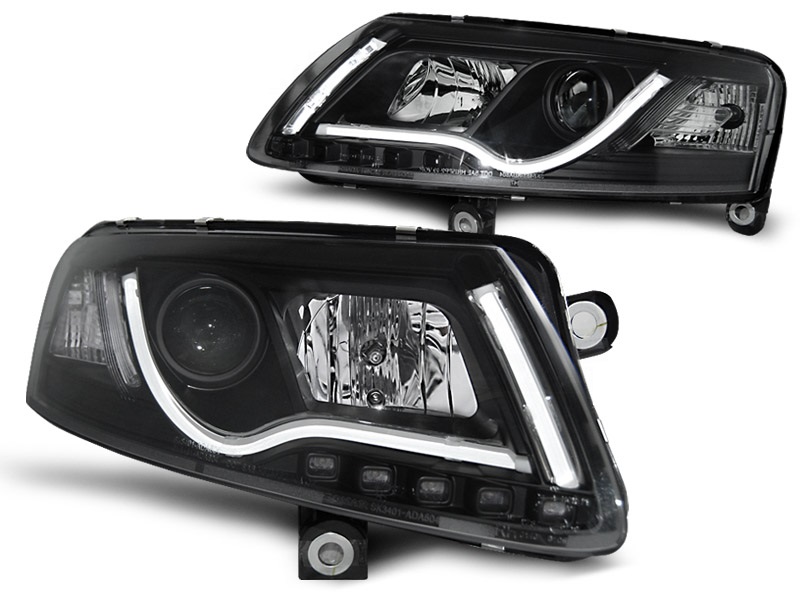 Koplampen Audi A6 4F 04-08 helder/zwart Xenon