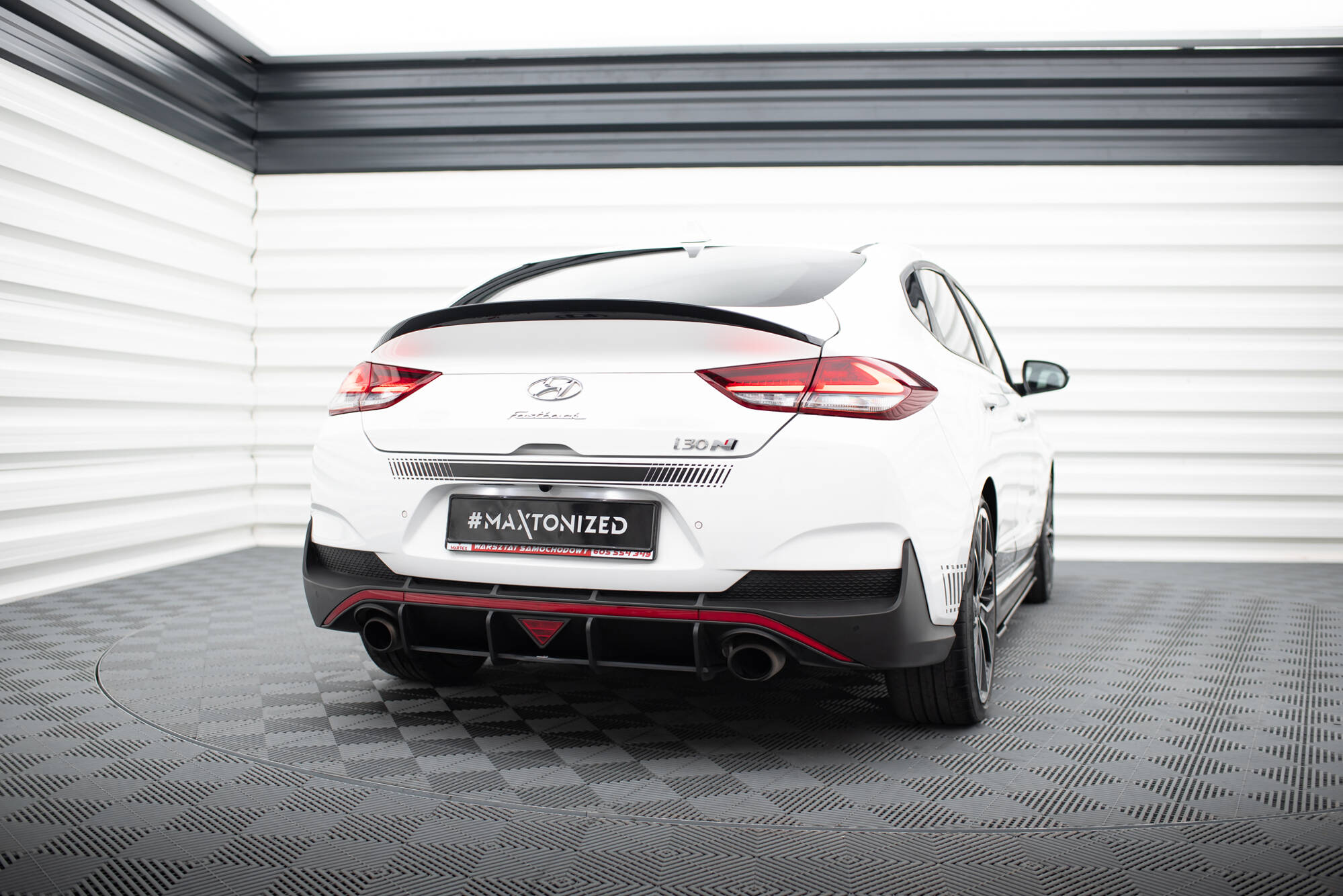 Street Pro Achter Diffuser Hyundai I30 N Fastback MK3 Maxton Glanzend zwart