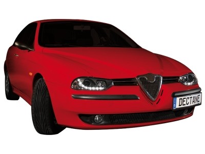 Koplampen Alfa Romeo 156 LED Devil Eyes DRL look Zwart