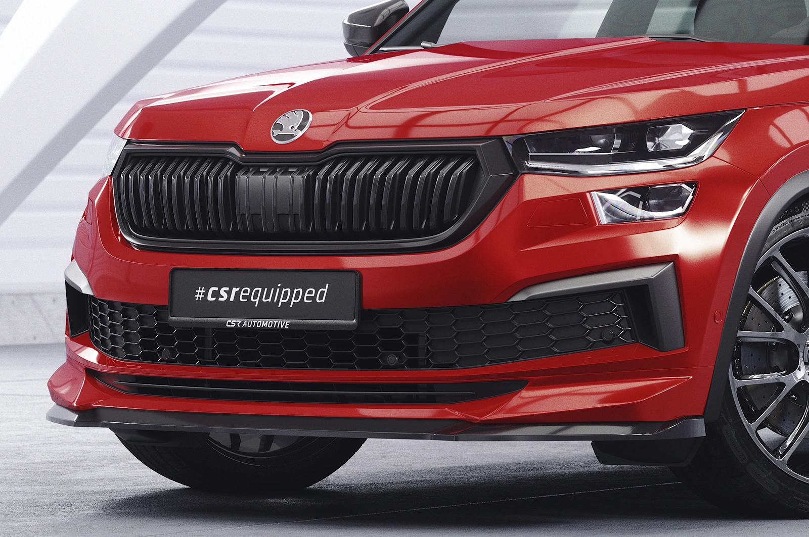 Voorspoiler Skoda Kodiaq (Facelift) 2021- Glans Zwart – CSR