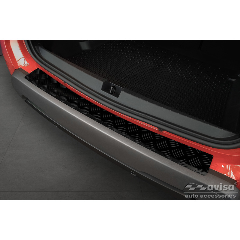 Matzwart Aluminium Achterbumperprotector  Dacia Duster II 2018-2021 & FL 2021-2024 'Riffled Plate'