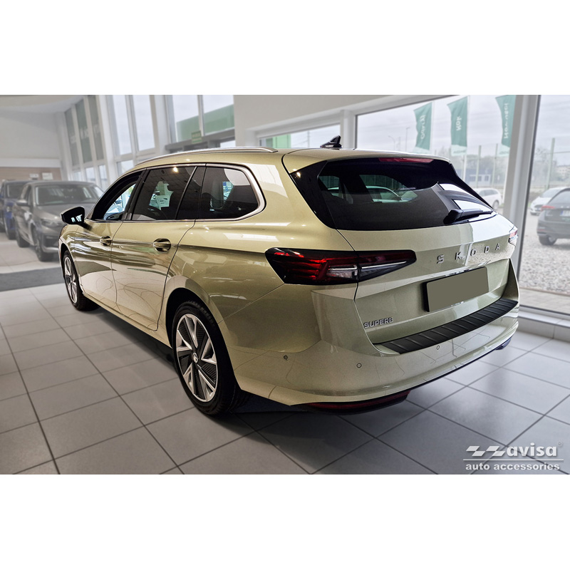 Matzwart RVS Achterbumperprotector  Skoda Superb IV Combi 2023- 'Ribs'