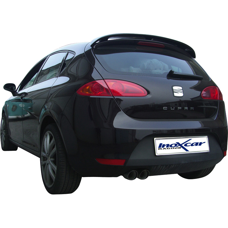 100% RVS Sportuitlaat  Seat Leon 1P 2.0 TFSi Cupra (240pk) 2005- 2x76mm Racing