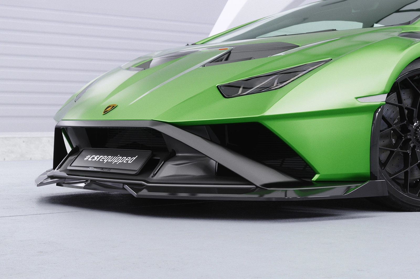 Voorspoiler Lamborghini Huracan glans zwart