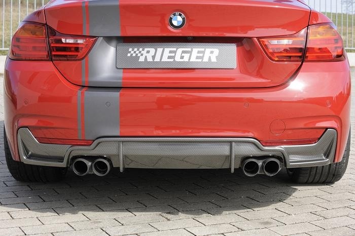Achterbumper aanzet carbon-look uitlaat links BMW 4 serie incl.