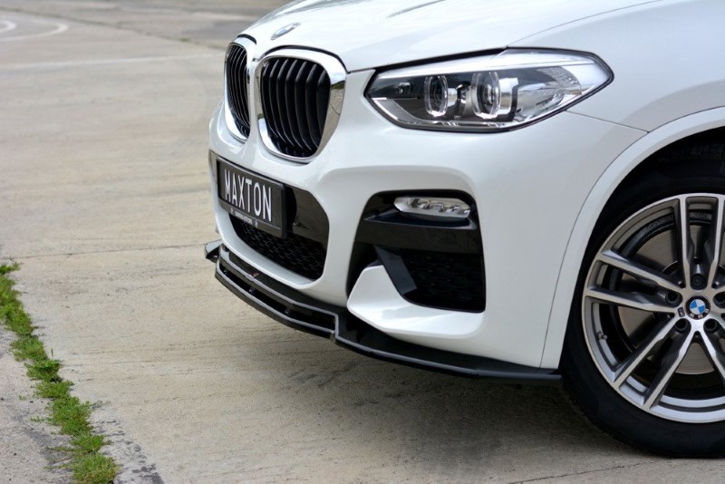 Voorspoiler V.1 BMW X3 M Pakket / M40D / M40i  G01 Maxton Glans Zwart