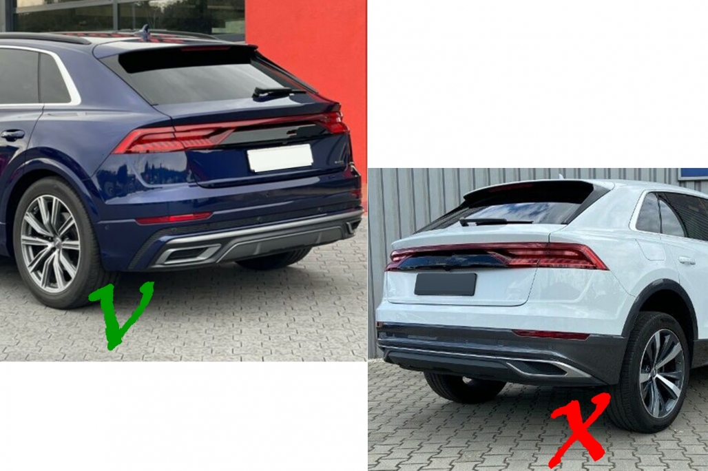 Audi SQ8 Diffuser S-Line zilvere sierstukken
